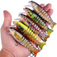 WildTrek 11cm 17.3g Çok Eklemli Swimbait Sert Balıkçılık Yemi 5 Renk Gerçekçi Batan Yem 6'lı #   Levrek ve Turna için Üçlü Kancalar