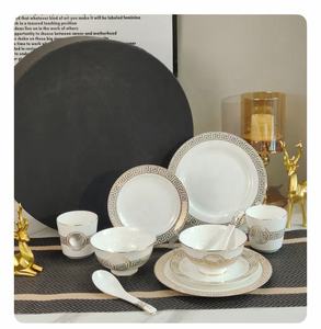 Service de table en porcelaine, assiettes et bols, vente en gros, luxe, en porcelaine fine blanche, 10 pièces, ensembles de vaisselle, cadeaux, service de table 72 pièces en céramique - Product Image 1
