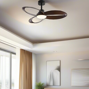Ventilateur de plafond LED nordique moderne avec 5 pales et éclairage spectre complet pour salle à manger, télécommande incluse - Product Image 3