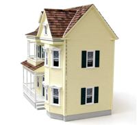 Kit de maison de poupée en bois fait à la main 1:12 Villa victorienne jouets de bricolage élégants pour enfants