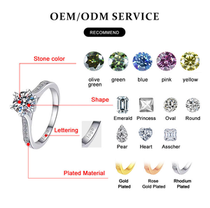 Nuovo Arrivo NORELLE MSJ008 Anello di Fidanzamento e Matrimonio in Moissanite 1CT D VVS Placcato Platino Design Cuore Intrecciato Bacio d'Angelo - Product Image 6
