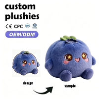 Peluche personnalisée Myrtille Super Douce, Adorable Poupée en Peluche Lavable, Magnifique Cadeau Coloré pour Fête et Carnaval
