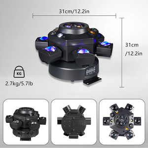 Nhà máy trực tiếp 120W Led Mini Head di chuyển ánh sáng sân khấu sáu vũ trang RGBW hiệu ứng nhấp nháy DMX512 cho OEM/ODM đèn bên - Product Image 2