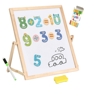 <span class=keywords><strong>Pizarra</strong></span> Magnética de Madera Montessori - <span class=keywords><strong>Pizarra</strong></span> Infantil de Doble Cara con Imanes de Alfabeto y Escritura sin Polvo Reutilizable para Niños de <span class=keywords><strong>3</strong></span>+ Años - Product Image 1