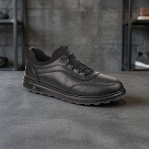1103 Zapatos Casuales con Cordones para Hombre, Cuero Genuino, Plantilla de Espuma Viscoelástica, Suela de Goma EVA Antideslizante, Calzado para Caminar de Otoño e Invierno - Product Image 3