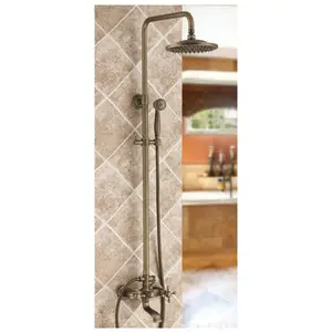 KD-07S Alta Qualidade Europeu Banheiro Cobre Mixer Latão Chuveiro Torneira Wall Mounted Rain Shower com Banho Redondo Pulverizador Mão