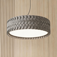 Luminaire suspendu LED acoustique moderne en forme d'anneau, lampe de plafond à lattes en PET pour restaurant, bureau, hôtel, éclairage à réduction de bruit ambiant