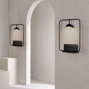 Applique murale noire E27 à commande par interrupteur LED 220V pour chambre, salon, bureau - Product Image 1