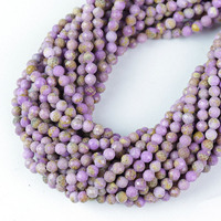 Perles en pierre de phosphosidérite violette naturelle taillée et facettée en vrac pour la fabrication de bijoux DIY 2mm 3mm 4mm