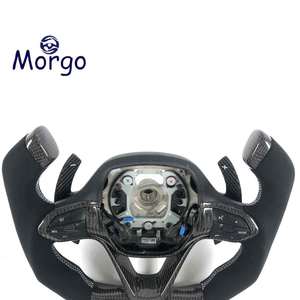 Volante LED Personalizzato per <span class=keywords><strong>BMW</strong></span> I8 <span class=keywords><strong>I3</strong></span> in Alcantara e Fibra di Carbonio con Finiture in Alluminio e Materiale in Pelle - Product Image 5
