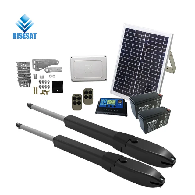 Swing Gate Opener Automatic with Solar Panel Power and Storage Battery 350KG RS-G05 RISESAT