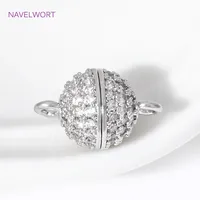 Fermoirs magnétiques ronds plaqués or 18 carats en laiton incrusté de zircon pour bracelets/colliers, accessoires de fabrication de bijoux DIY