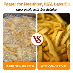 Air Fryer Torradeira Forno Combo Casa Inteligente Helper Combine Funções 6l Grande Capacidade Air Fryer Vidro Inteligente Visual Air Fryer - Product Image 6