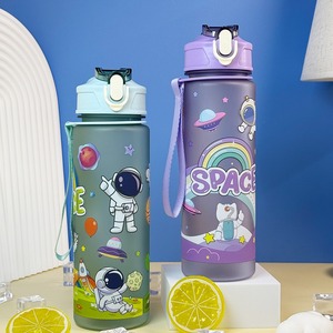Botella de agua portátil de dibujos animados Kawaii taza de agua de gran capacidad con pajita viaje niños regalos de cumpleaños - Product Image 4