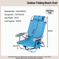 Chaise de camping pliable en aluminium, légère et portable, pour la pêche, les activités de plein air et la plage, avec poche de rangement pour glace