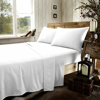 Ensemble de draps de lit d'hôtel en mélange de coton et de polyester, housse de couette et taies d'oreiller blanches anti-plis, ensemble de literie 4 pièces, taille personnalisée, logo OEM