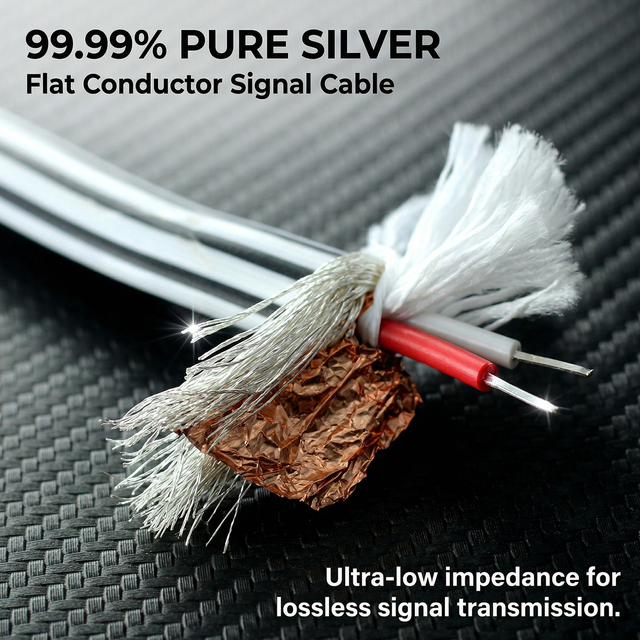 YIVO XSSH Audio Hifi Audiophile Real 99.99% Pure Sliver Audio Grade Interconnect&Video Cable Flat 2 Core Signal Cable Bulk Cable