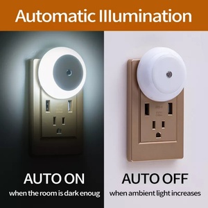 Lámpara Nocturna LED Redonda Enchufable, Luces con Sensor Inteligente, Mini Luces Nocturnas LED, Luz de Pasillo para Escaleras - Product Image 2