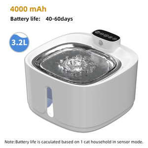 2025 ली-बैटरी वायरलेस स्मार्ट ऑटो सेंसर पालतू पानी डिस्पेंसर बिल्ली पानी का फव्वारा स्वचालित बिल्ली पेय - Product Image 3