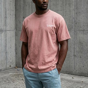 Fabricant de vêtements pour hommes sur mesure, conception OEM de haute qualité, usine de conception, t-shirt 100% coton peigné, coupe ample à épaules tombantes - Product Image 1