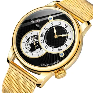 Reloj Para Hombre Mens lüks saatler toprak yeni düz moda su geçirmez izle özel erkekler otomatik hareketi mekanik izle