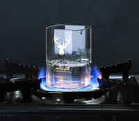 Vente en gros de 8Oz de luxe ensemble de gobelets en verre carré en borosilicate sans poignée tasse en verre de différentes tailles