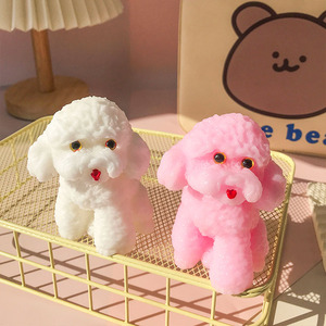 TPR <b>Squishy</b> Teddy Bear Dog Toy - Cute Cartoon Poodle Stress Reliever with Soft Touch Texture Party Favors Office Desk Toys - Product Image 6