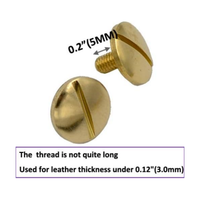Rivet à clous en laiton Chicago Stud Screw 360 Degree Rotation Ball Post Head Buttons avec D Ring
