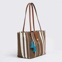 Sac à bandoulière de voyage pour yoga, sac fourre-tout polyvalent en chanvre, sac rayé de luxe personnalisé pour femmes