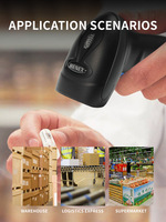 Lector de Códigos QR Inalámbrico HENEX HC-3208R, Escáner de Códigos de Barras para Supermercados, Escáner USB para Inventario y Almacenes