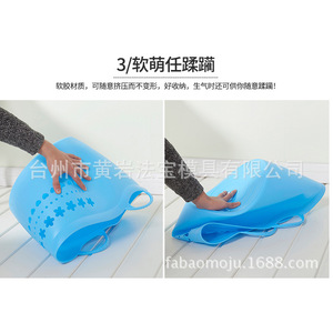 Plastic Laundry <b>Basket</b> 23.7Cm Diameter 26.7Cm Height Lightweight <b>Storage</b> For Clothes And Toys - Product Image 2
