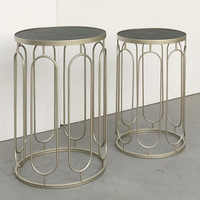 Table d'appoint ronde moderne en métal avec plateau en similicuir pour salle à manger, salon, chambre, villa, hôtel, appartement