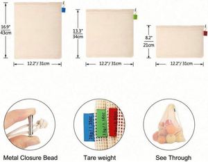 Reusable Cotton Mesh Shopping <b>Bag</b> Washable Eco-friendly Lightweight <b>Net</b> Suitable for Fruits and Vegetables Grocery Storage - Product Image 2