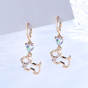เครื่องประดับทองเคลือบ 18K ปรับแต่งได้ กันน้ำ จี้รูปหัวใจ 18K ประดับเพชรเทียม สร้อยคอทอง ต่างหูห่วงทองประดับเพชรคิวบิกเซอร์โคเนีย สำหรับผู้หญิง - Product Image 3