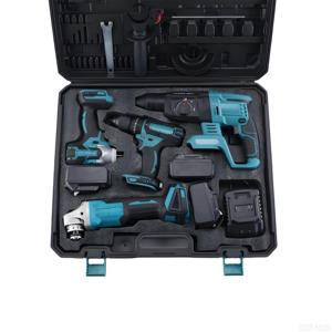 Ensemble professionnel de 4 outils de perçage à percussion sans fil rechargeables, perceuse-visseuse électrique portable - Product Image 6