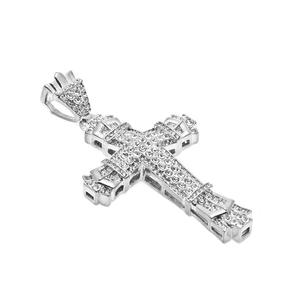 HipHop 18K placcato oro zircone croce ciondolo glassato Bling Bling religioso catena collana con cristallo - Product Image 4