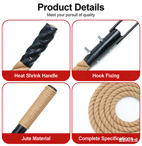 Cuerda de Entrenamiento de Yute Resistente <span class=keywords><strong>Aoson</strong></span> para Crossfit, Gimnasio, Fuerza, Duradera, 50mm/38mm, Longitud Personalizable, Equipo de Ejercicio Físico - Product Image 2