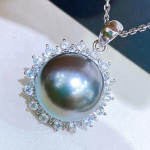 Collar de Plata 925 con Colgante de Perla Natural Nueva, Cadena en Forma de Y, Estilo Doble Perla, Luz Intensa, Cadena con Dije Imperfecto - Product Image 4