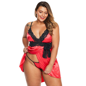 Conjunto de lencería Sexy de talla grande para mujer, malla de encaje, manguera de elasticidad abierta, ropa interior transparente caliente, bragas cortas sexis para mujer, ropa interior - Product Image 2