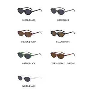 Lunettes de soleil ovales à rivets UV400, nouveau modèle 2025, style rétro, look naturel, pour femme, protection solaire plage - Product Image 5