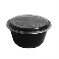 Boîte à lunch jetable ronde en PP écologique avec couvercle 1450 ml, anti-fuite, pour sushis et pizzas à emporter, préparation de repas