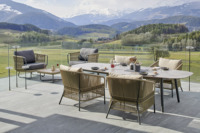 Garten moderner Aluminium rahmen mit Webseil Sessel Terrasse Schnitt Lounge Set Pool Sofa Set