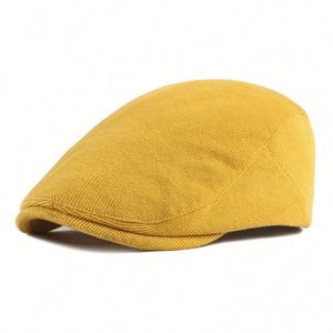 2024 New Arrival High Quality Beret Women <b>Men</b> Spring Autumn Outdoor Fashion Dress Corduroy Beret <b>Cap</b> <b>Flat</b> Top Ivy Hat - Product Image 1