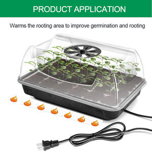 Seedling Starter Trays with <strong>Heat</strong> Mats Humidity Dome Clear Cell Tray Seed <strong>Propagator</strong> - Product Image 5