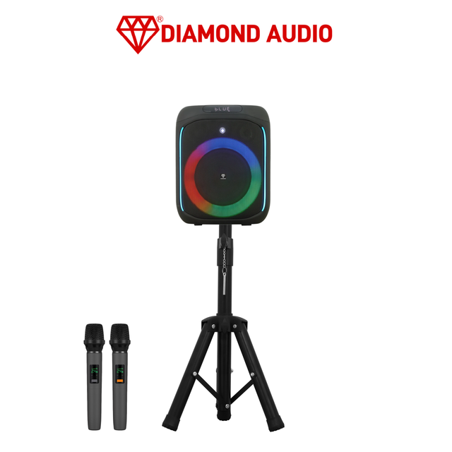 6.5-Inch Party Speaker, Portable PA Karaoke Machine with LED Party Lights