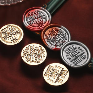 Têtes de sceau à la cire de la série English, 2,5 cm, en laiton massif gravé, pour la décoration de journaux et d'enveloppes - Product Image 5