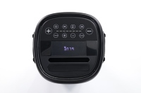 Speaker Karaoke TWS 8-Inch V 80W RMS dengan Input Gitar, 14.8V 4500mAh, LED RGB Warna-warni, Kain, untuk Home Theatre & Pesta