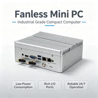 Mini PC industriel sans ventilateur prenant en charge les ports COM RS232/485, double Ethernet LAN, HDMI, VGA, ordinateurs industriels sans ventilateur