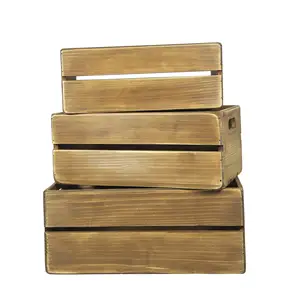 पर्यावरण-अनुकूल नेस्टिंग लकड़ी के क्रेट लकड़ी की टोकरी भंडारण क्रेट भंडारण डिस्प्ले राइजर के लिए लकड़ी के क्रेट बॉक्स