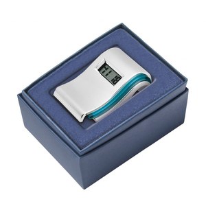 Réveil numérique moderne 'Vague' avec LED RVB Veilleuse avec logo personnalisé pour la maison Hôtel Bureau Alimenté par batterie Matière plastique - Product Image 2